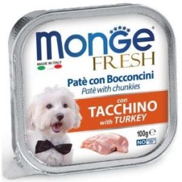 Monge Dog Fresh Paté e Bocconcini con Tacchino 100 g