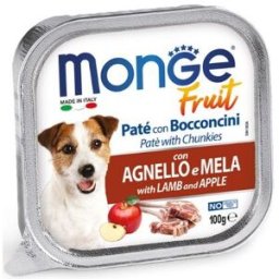 Monge Dog Fruit Patè e Bocconcini con Agnello e Mela 100 gr