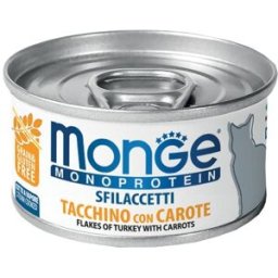 Monge Cat Monoprotein Sfilaccetti SOLO Tacchino con Carote Lattina 80gr