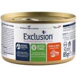 Exclusion Cat Diet Intestinal Maiale e Riso Patè Lattina 85gr