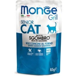 Monge Cat Grill Senior con Sgombro Bocconcini in Jelly Busta 85gr