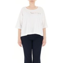 PERSONA by MARINA RINALDI T-shirt con ricami BIANCO L