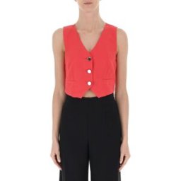 LIU JO Gilet misto lino LIU JEANS ROSSO 44