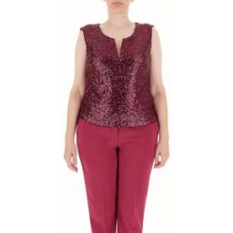 RINASCIMENTO CURVY Top con paillettes ROSSO 54