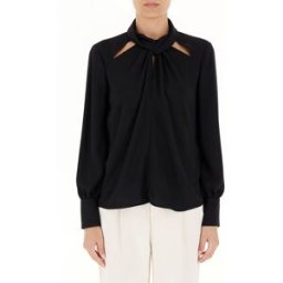 LIU JO Blusa in crêpe LIU JEANS NERO 40