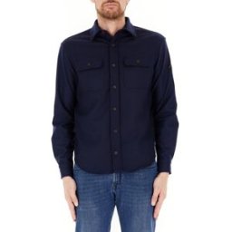 PAUL & SHARK Camicia misto lana BLU NAVY L