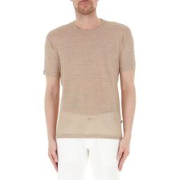 QB24 T-shirt misto lino MARRONE L