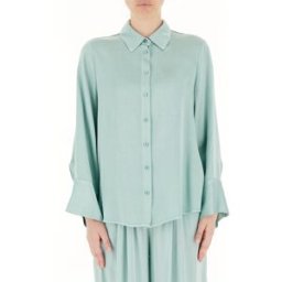 VICOLO Camicia in satin VERDE S