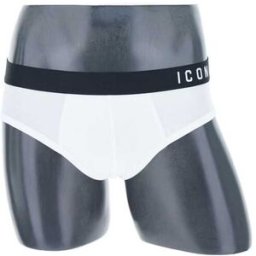 DSQUARED2 BEACHWEAR Slip in cotone BIANCO L