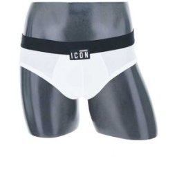 DSQUARED2 BEACHWEAR Slip in cotone BIANCO L