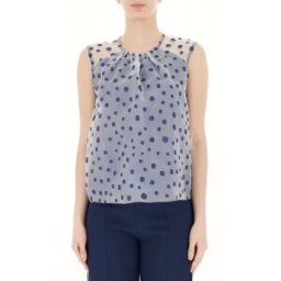 RINASCIMENTO Top in organza BLU L