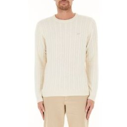 SUN68 Maglione a trecce BIANCO L