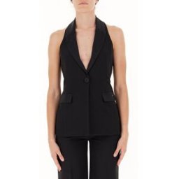 RINASCIMENTO Gilet dettagli raso NERO S