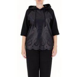 MARINA RINALDI Felpa con cappuccio NERO S