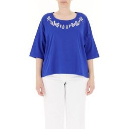 PERSONA by MARINA RINALDI T-shirt con ricami BLU S
