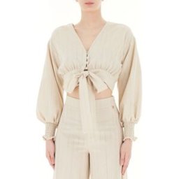 LIU JO Blusa misto lino BEIGE S