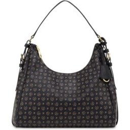 Hobo bag Heritage PVC NERO/NERO, one_size, Pollini one_size