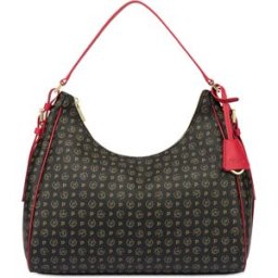 Hobo bag Heritage PVC NERO/LACCA, one_size, Pollini one_size