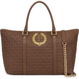 Shopping bag Heritage Logo Embossed MARRONE, one_size, Pollini one_size