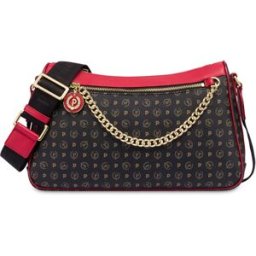 Borsa a tracolla in PVC Heritage Logo Classic NERO/LACCA, one_size, Pollini one_size