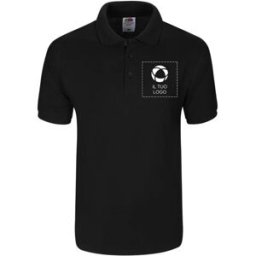 VistaPrint Polo premium a maniche corte 100% cotone con stampa monocolore Fruit Of The Loom®