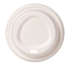 VistaPrint Coperchi per bicchieri in bagassa con foro per bere, Ø 80 mm – bianchi – 1000 pz.