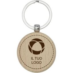 VistaPrint Portachiavi rotondo in legno di faggio Giovanni Bullet™