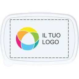 VistaPrint Portapranzo blu con coperchio bianco