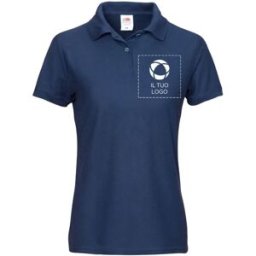 VistaPrint Polo da donna in tessuto misto con stampa monocolore Fruit of the Loom®