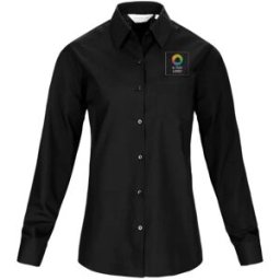 VistaPrint Camicia a maniche lunghe da donna in popeline di poliestere e cotone Russell™