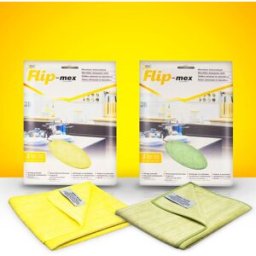 Wimexshop 2 Panni in Microfibra Antibatterica Magic Silver. Giallo + verde. 40x40 cm