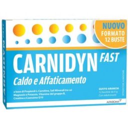 ALFASIGMA SpA Carnidyn Fast Magnesio e Potassio - Alfasigma - 12 bustine - Integratore alimentare per il reintegro idrosalino nei casi di stanchezza fisica e affaticamento muscolare