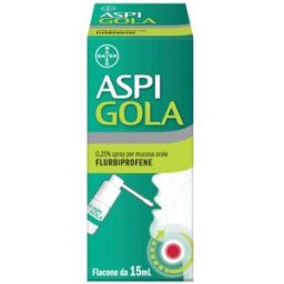 BAYER SpA Aspi Gola - Flurbiprofene per Gola infiammata - Bayer - Spray da 15 ml - Medicinale spray per trattare l'infiammazione di gola, bocca e gengive