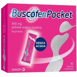 OPELLA HEALTHCARE Buscofen Pocket - Opella - 10 bustine - Trattamento sintomatico di dolori d'intensità lieve-moderata come cefalea, mal di denti, dismenorrea