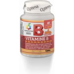 OPTIMA NATURALS Srl Vitamine B Complex - Colours of Life - Optima Naturals - 60 compresse - Integratore alimentare con 9 tipi di Vitamina B