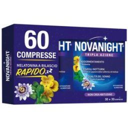 OPELLA HEALTHCARE Novanight Tripla azione - Opella - Promo pack 30+30 compresse - Integratore alimentare che aiuta a ritrovare il naturale ciclo del sonno