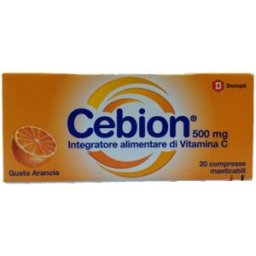 PROCTER & GAMBLE S Cebion (Arancia) - Dompé - 20 compresse masticabili - Integratore alimentare di Vitamina C