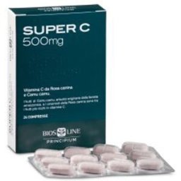 BIOS LINE SpA Principium Super C 500 mg - Bios Line - 24 compresse - Integratore alimentare di Vitamina C
