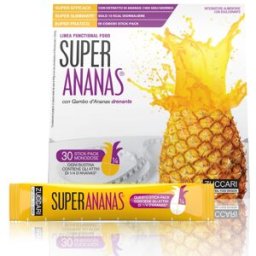 ZUCCARI Srl Super Ananas - Zuccari - 30 stick-pack - Integratore alimentare con Ananas che aiuta a drenare i liquidi e a contrastare gli inestetismi della cellulite