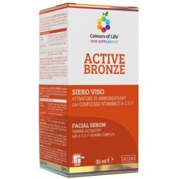 OPTIMA NATURALS Sr Colours of Life - Active Bronze Siero viso - Optima Naturals - Flacone da 30 ml - Siero viso con attivatore di abbronzatura, per un incarnato abbronzato tutto l'anno