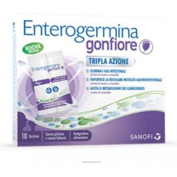 OPELLA HEALTHCARE Enterogermina Gonfiore - Opella - 10 Bustine - Integratore alimentare che aiuta a contrastare il gonfiore della pancia, l'aerofagia, la tensione addominale e lo squilibrio della flora batterica intestinale