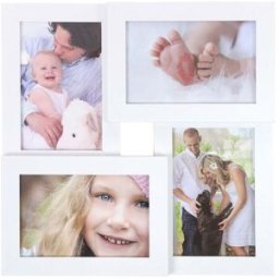 SONGMICS Set di 4 Cornici Portafoto, Bianco