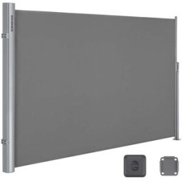 SONGMICS Tenda Laterale Avvolgibile per Balcone e Terrazzo, Grigio