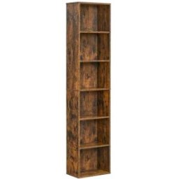 VASAGLE Libreria, Libreria Scaffale a 6 Ripiani, Rustik Marrone / 40 x 24 x 178,5 cm