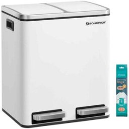 SONGMICS Pattumiera da Cucina, Bianco