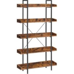 VASAGLE libreria, scaffale a 5 piani, ampi ripiani portaoggetti