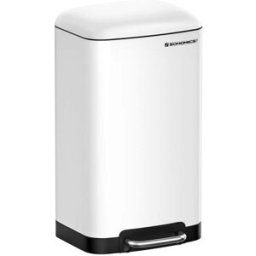 SONGMICS Pattumiera a Pedale 30 L, Bianco