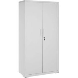 SONGMICS Armadio in Metallo con 5 Ripiani e Chiusura Grigio, Grigio