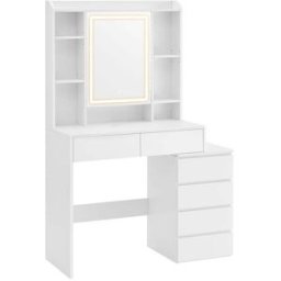 VASAGLE Toeletta con Luci LED Bianco Nuvola