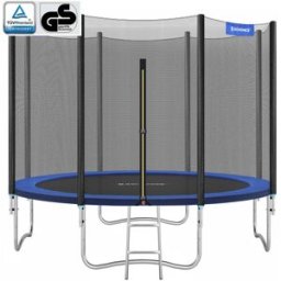 SONGMICS Trampolino per Giardino di 305 cm, Blu